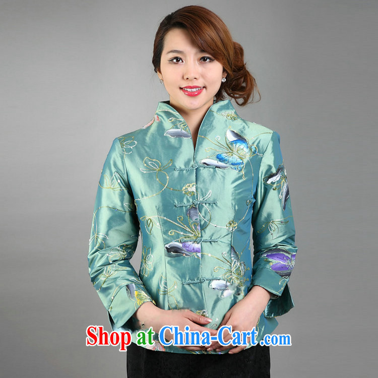 Mrs Ingrid economy sprawl, Ms. 2015 Chinese, for hand-painted butterfly improved Chinese long-sleeved T-shirt green XXXL pictures, price, brand platters! Elections are good character, the national distribution, so why buy now enjoy more preferential! Health