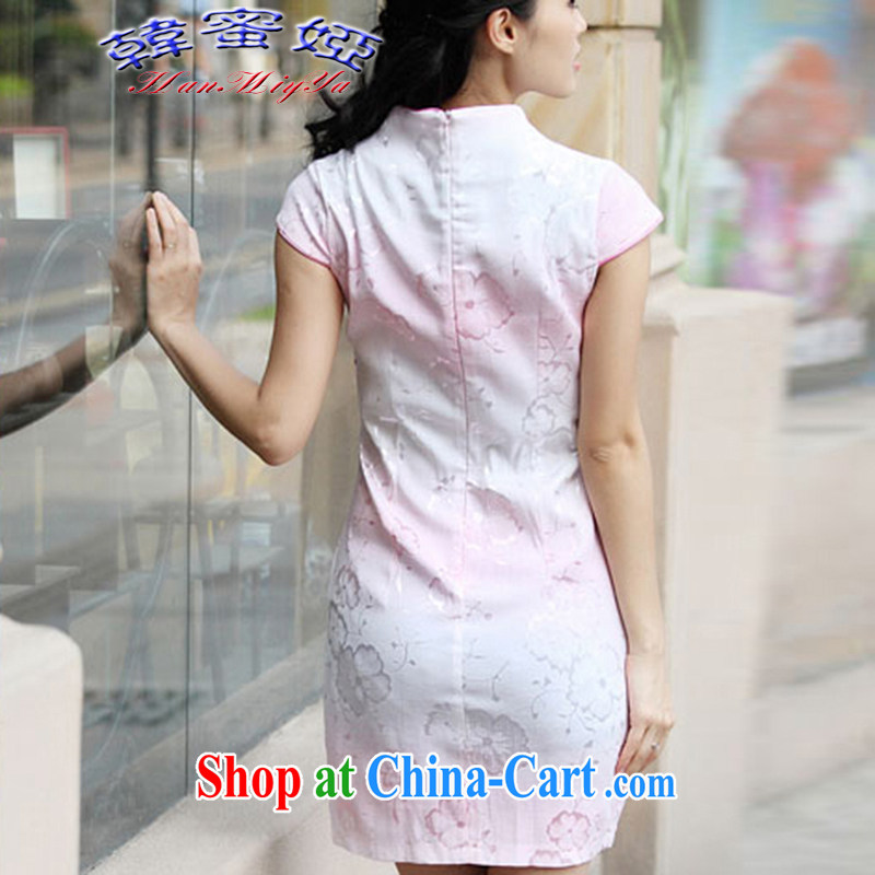 Korean honey Julia 2015 new summer female with short-sleeve retro cheongsam dress dresses DRA 69,103 pink XL, Korea honey Julia (HanMiYa), on-line shopping