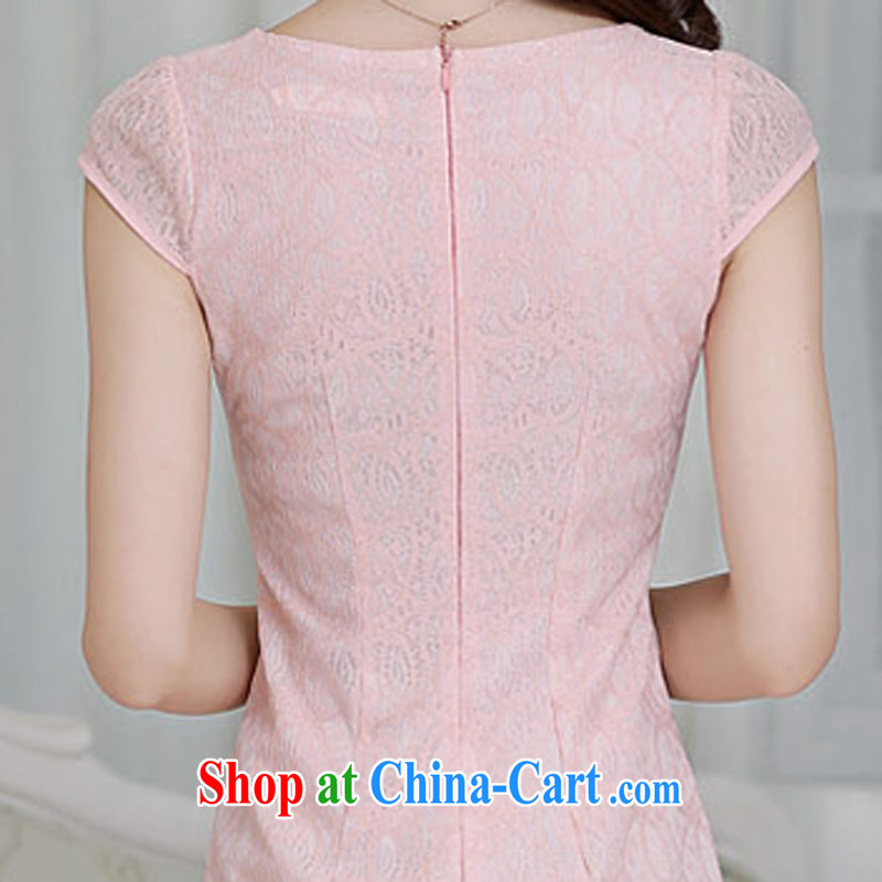 Los Angeles Summer 2015 new women with stylish and simple dresses elegant beauty short cheongsam dress pink XXL, Los Angeles (ROLUZEE), shopping on the Internet