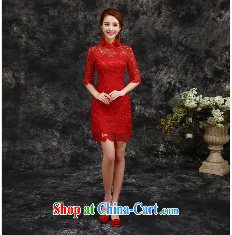 The beautiful bows Service Bridal wedding dress improved cheongsam dress, short summer language empty water-soluble lace beauty graphics thin antique Chinese back-door service female Red short-sleeved short red L pictures, price, brand platters! Elections are good character, the national distribution, so why buy now enjoy more preferential! Health
