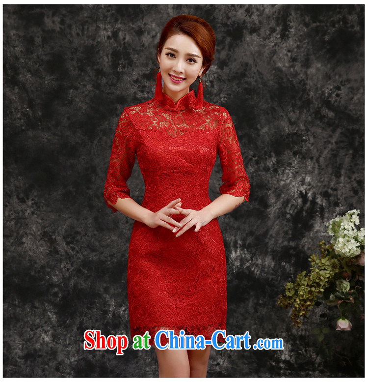The beautiful bows Service Bridal wedding dress improved cheongsam dress, short summer language empty water-soluble lace beauty graphics thin antique Chinese back-door service female Red short-sleeved short red L pictures, price, brand platters! Elections are good character, the national distribution, so why buy now enjoy more preferential! Health