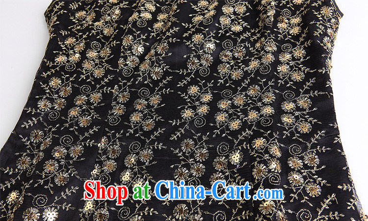 Health Concerns dress * 2014 new improved stylish long cheongsam embroidery high's sexy retro banquet cheongsam dress girls black M pictures, price, brand platters! Elections are good character, the national distribution, so why buy now enjoy more preferential! Health
