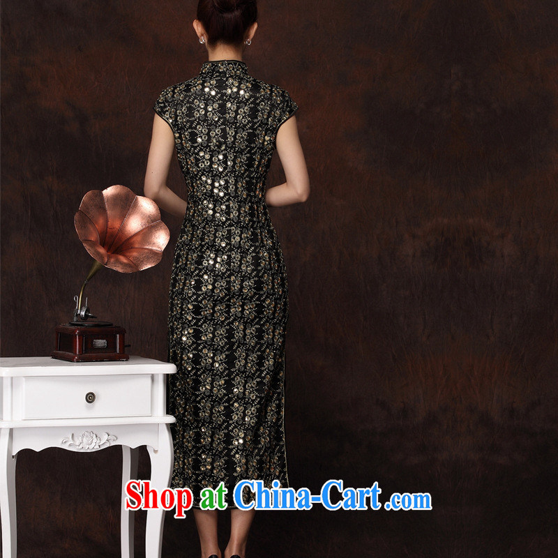 Health Concerns dress * 2014 new improved stylish long cheongsam embroidery high's sexy retro banquet cheongsam dress girls black M, health concerns (Rvie .), and, shopping on the Internet