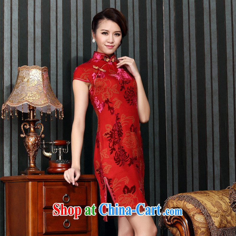 Health Concerns dress * 2014 Chinese classical improved cheongsam silk black flower lint-free cloth and stylish banquet short cheongsam dress retro videos cheongsam floral XXXXL, health concerns (Rvie .), and, on-line shopping