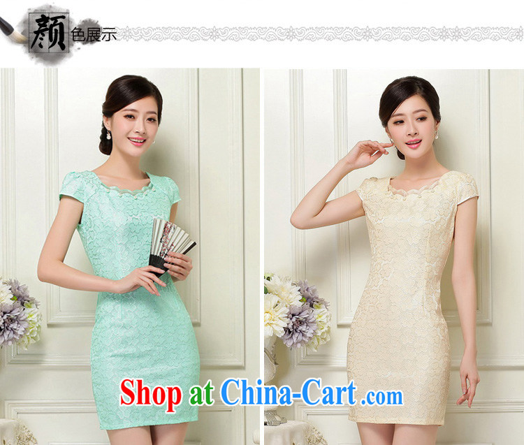 OVBE Korean version 2015 summer new cultivating short-sleeved style lady lace Tang pack and cheongsam dress female Green, silk scarf XL pictures, price, brand platters! Elections are good character, the national distribution, so why buy now enjoy more preferential! Health