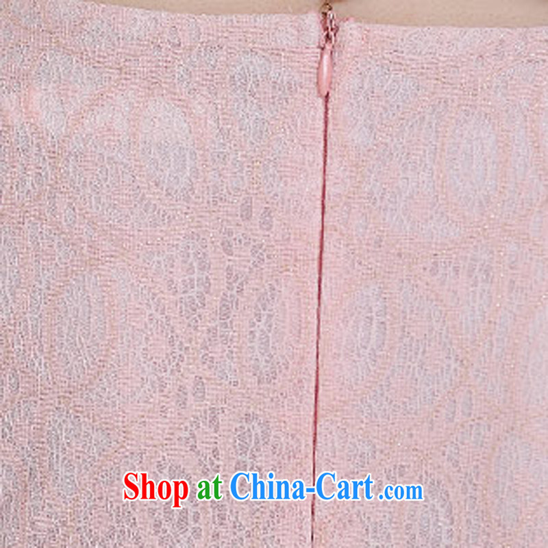 OVBE Korean version 2015 summer new cultivating classical charm lady lace inserts drilling Tang pack and cheongsam dress girls pink, silk scarf, XXL OVBE, shopping on the Internet