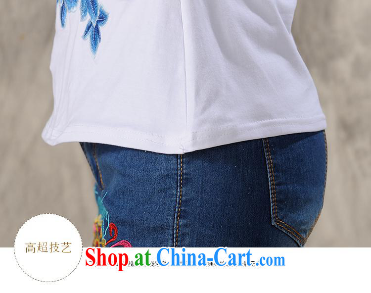 Health Concerns dress * H 9494 National wind women's clothing 2015 spring and summer new blue and white porcelain embroidered short sleeves shirt T white 2XL pictures, price, brand platters! Elections are good character, the national distribution, so why buy now enjoy more preferential! Health