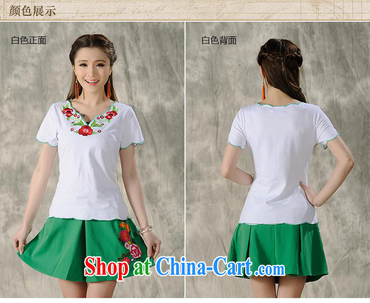 Health Concerns dress * H 9485 National wind women's clothing 2015 spring and summer, embroidery petal, with a short-sleeved shirt T white 2XL pictures, price, brand platters! Elections are good character, the national distribution, so why buy now enjoy more preferential! Health