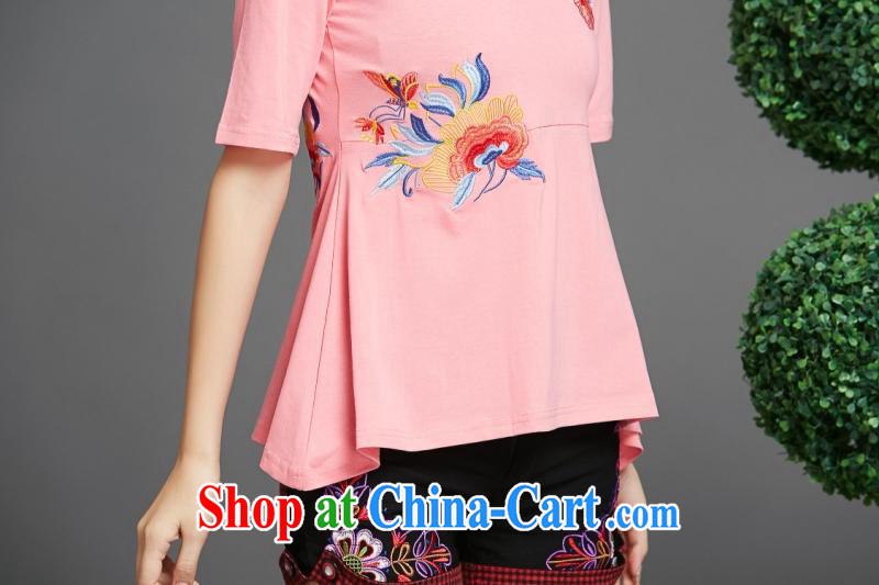 Close deals with clothing * NF 1516 National wind women's clothing spring and summer, new front and rear embroidery does not rule out short-sleeved cotton shirt T white XXL pictures, price, brand platters! Elections are good character, the national distribution, so why buy now enjoy more preferential! Health