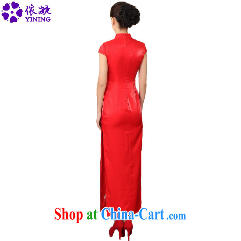 According to fuser new summer, female Chinese improved Chinese cheongsam dress, for a tight cultivating short-sleeved long cheongsam dress LGD/C 0006 #red 2 XL, fuser, and shopping on the Internet
