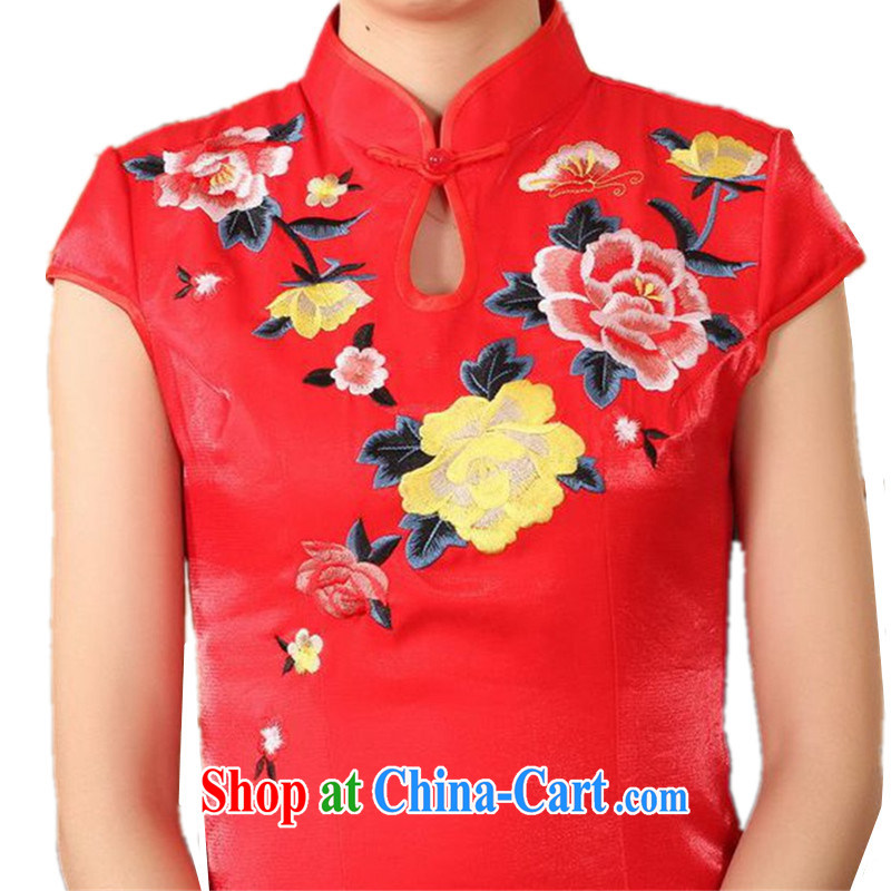 According to fuser new summer, female Chinese improved Chinese cheongsam dress, for a tight cultivating short-sleeved long cheongsam dress LGD/C 0006 #red 2 XL, fuser, and shopping on the Internet