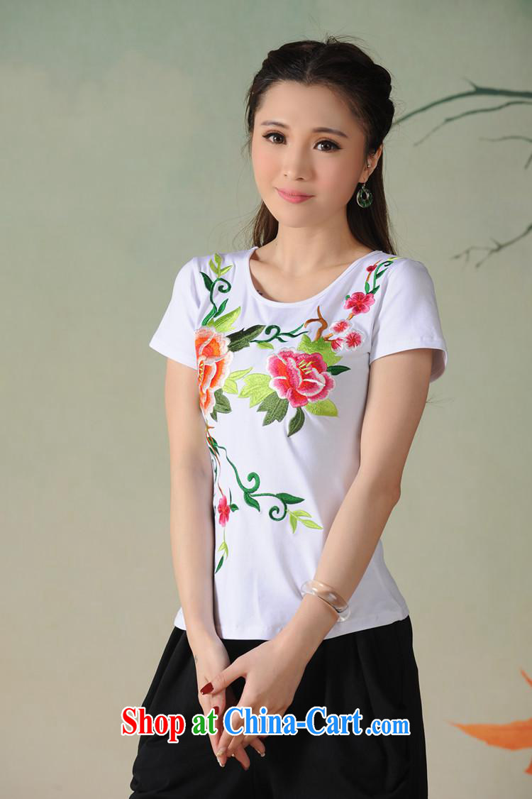 Health Concerns dress * G 2711 National wind women's clothing spring and summer new round-collar beauty embroidered cotton short-sleeved T 桖 black XXL pictures, price, brand platters! Elections are good character, the national distribution, so why buy now enjoy more preferential! Health
