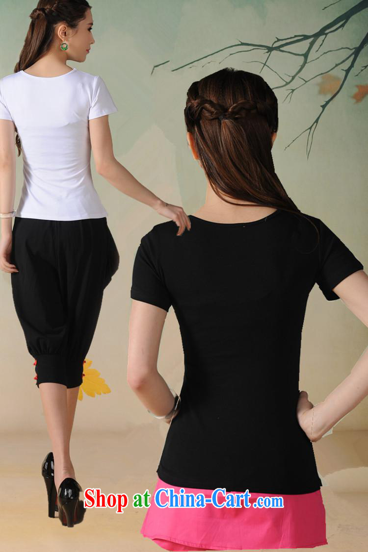 Health Concerns dress * G 2711 National wind women's clothing spring and summer new round-collar beauty embroidered cotton short-sleeved T 桖 black XXL pictures, price, brand platters! Elections are good character, the national distribution, so why buy now enjoy more preferential! Health
