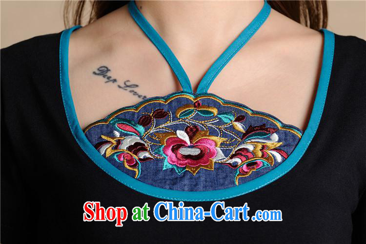 Close deals with clothing * MX 9193 National wind women's clothing spring and summer new, cultivating 100 ground Embroidery is also a short-sleeved shirt T green 2XL pictures, price, brand platters! Elections are good character, the national distribution, so why buy now enjoy more preferential! Health