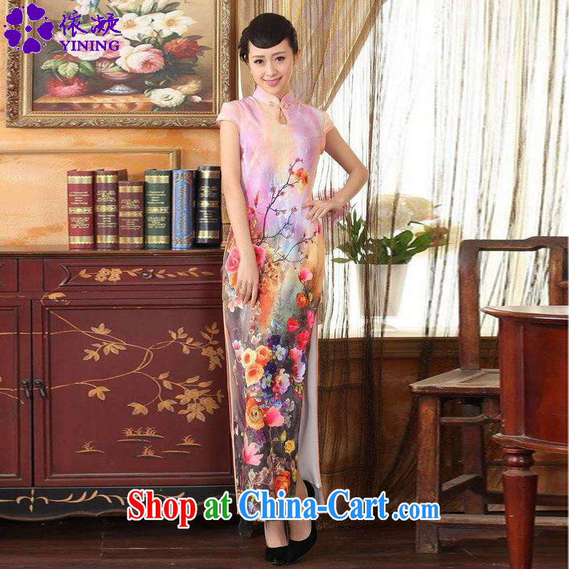 According to fuser summer new Everyday Women improved Chinese qipao dripping flap stylish beauty trousers dresses skirts LGD_C 0008 _pink 2 XL