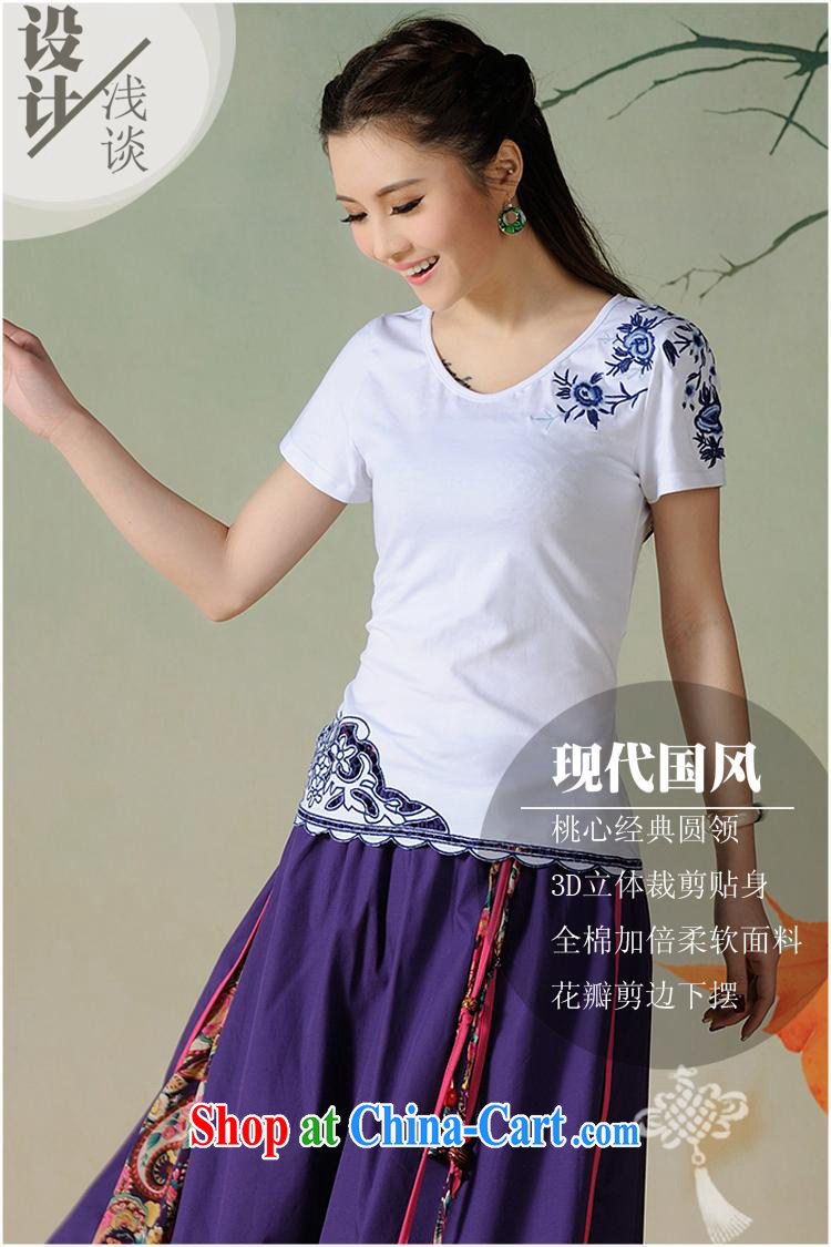 Health Concerns dress * C 6903 National wind women's clothing spring and summer new round-collar embroidered Openwork lace 100 ground short-sleeved T white 2XL pictures, price, brand platters! Elections are good character, the national distribution, so why buy now enjoy more preferential! Health