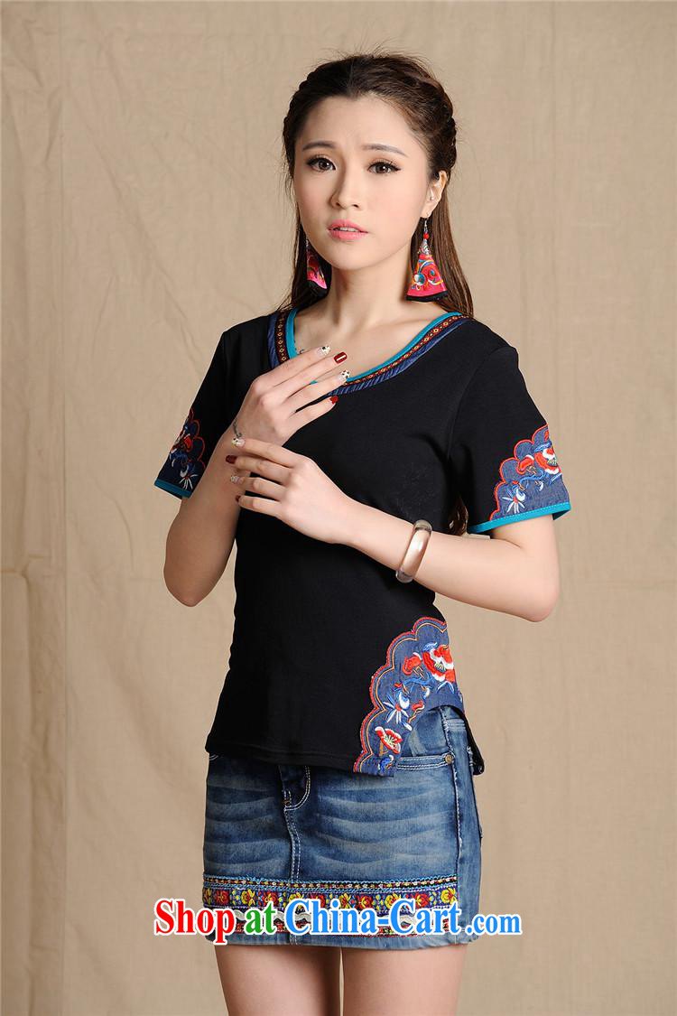 Health Concerns dress * MX 9196 National wind women's clothing spring and summer new round-collar beauty embroidery 100 ground short-sleeved shirt T green 2XL pictures, price, brand platters! Elections are good character, the national distribution, so why buy now enjoy more preferential! Health