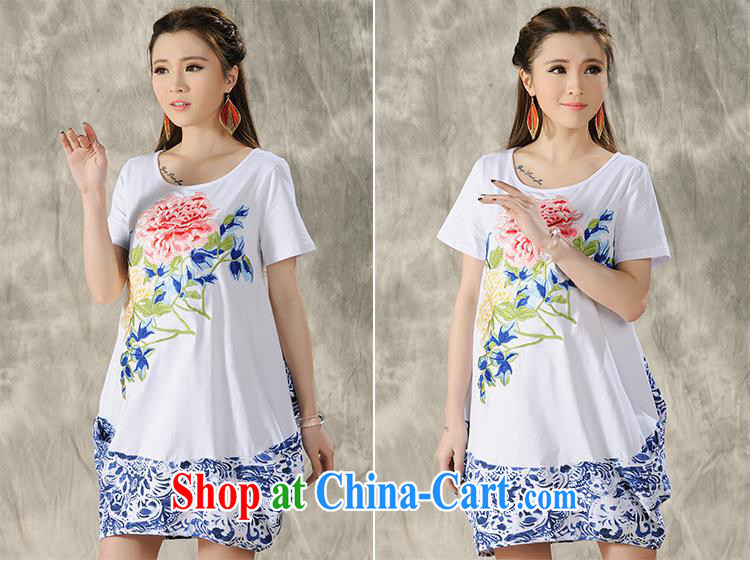Health Concerns dress * H 9493 National wind women's clothing spring and summer new embroidered loose long XL short sleeves shirt T white 2XL pictures, price, brand platters! Elections are good character, the national distribution, so why buy now enjoy more preferential! Health