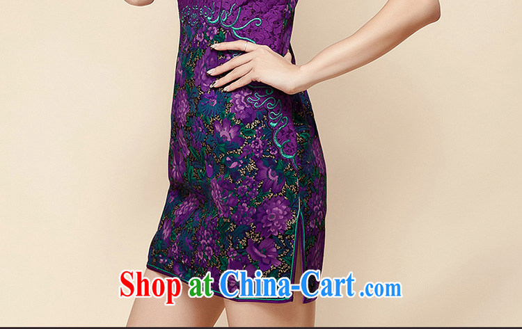 The Tang dynasty summer 2015 new elegance round ends stamp beauty graphics thin short-sleeved, qipao dress black and purple gold XXL pictures, price, brand platters! Elections are good character, the national distribution, so why buy now enjoy more preferential! Health