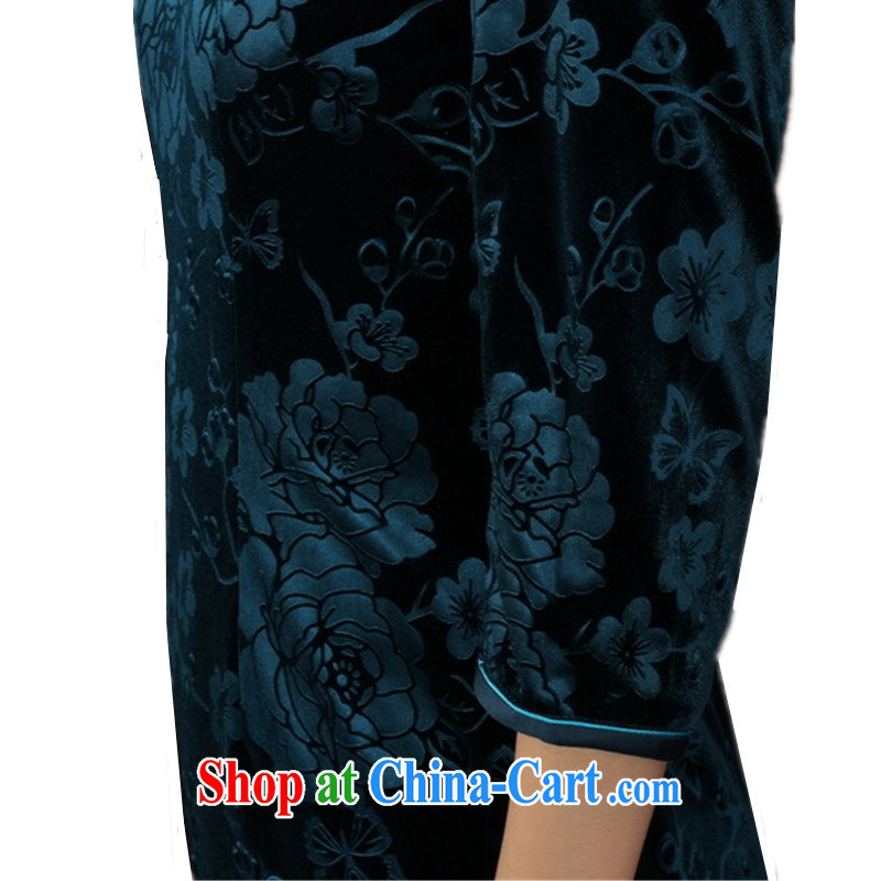 According to fuser new female Chinese improved daily Chinese qipao, for a tight and stylish beauty 7 cuff long cheongsam dress LGD/T 0002 # -A black 3 XL, fuser, and shopping on the Internet