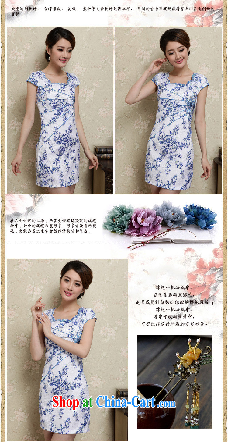 OVBE Korean version 2015 summer new cultivating classical charm stamp elegant lady Tang pack and cheongsam dress girl blue, silk scarf S pictures, price, brand platters! Elections are good character, the national distribution, so why buy now enjoy more preferential! Health