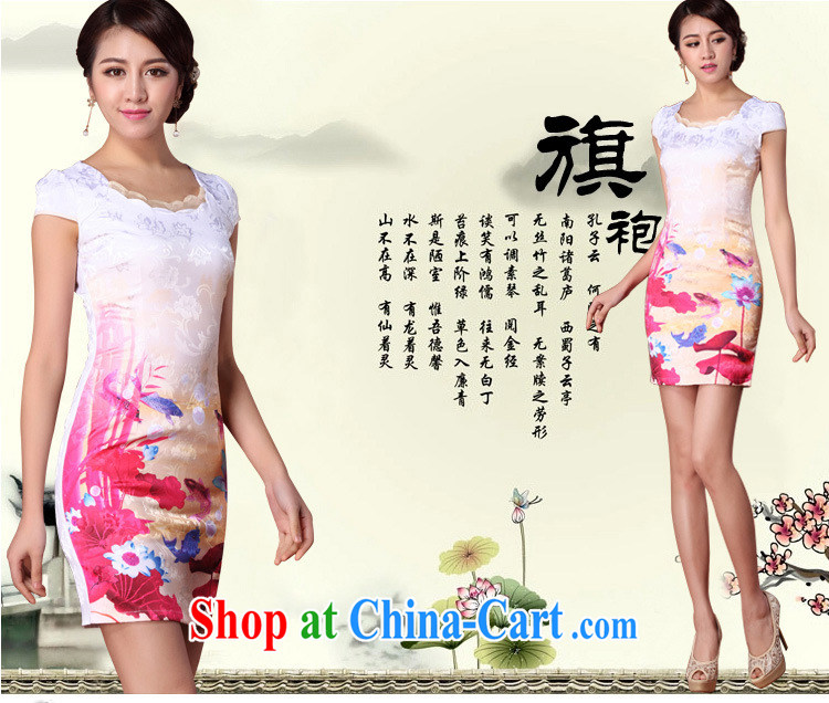 OVBE Korean version 2015 summer new cultivating classical charm lady paintings stamp lace Tang pack and cheongsam dress female Red, silk scarf XXL pictures, price, brand platters! Elections are good character, the national distribution, so why buy now enjoy more preferential! Health