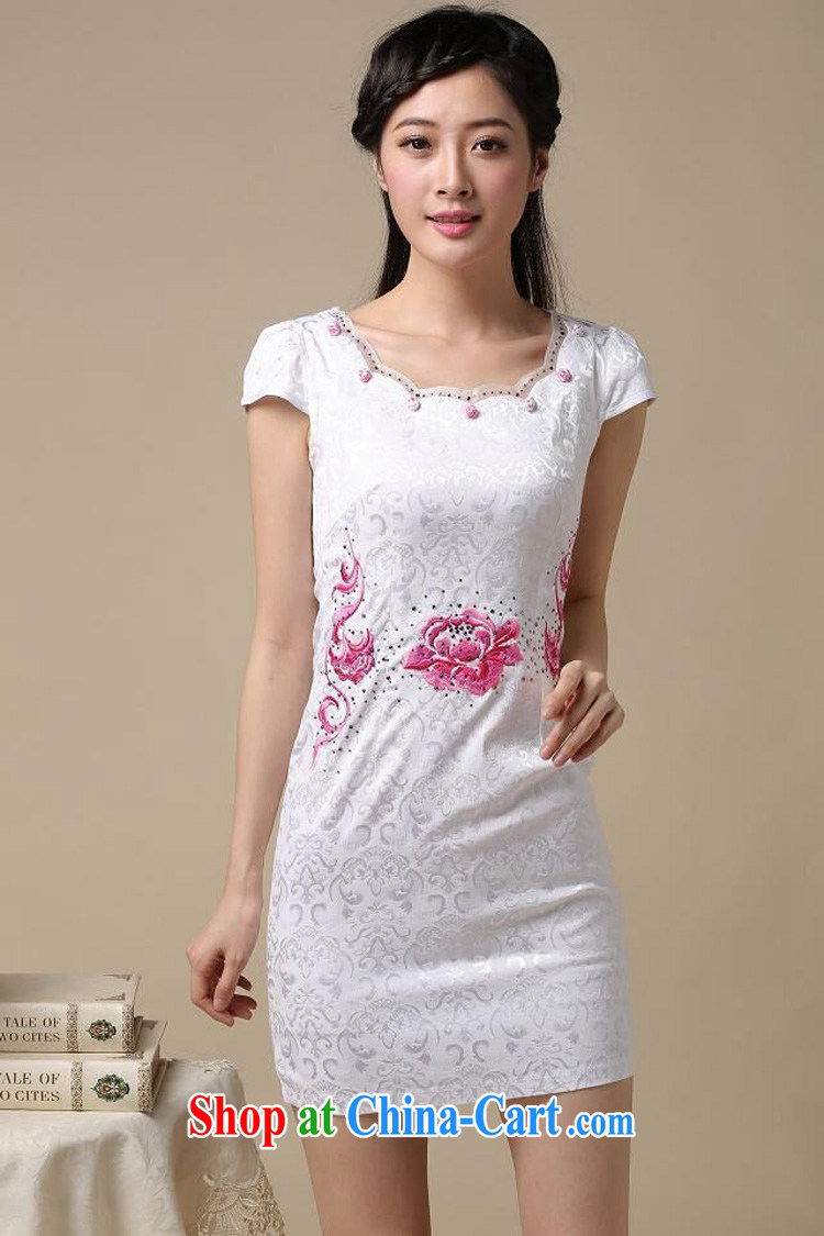 OVBE Korean version 2015 summer new cultivating classical charm lady stamp Tang pack and cheongsam dress female saffron, silk scarf M pictures, price, brand platters! Elections are good character, the national distribution, so why buy now enjoy more preferential! Health