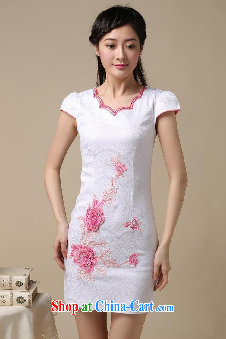 OVBE Korean version 2015 summer New Beauty classic stamp style lady Tang pack and cheongsam dress female saffron, silk scarf L pictures, price, brand platters! Elections are good character, the national distribution, so why buy now enjoy more preferential! Health