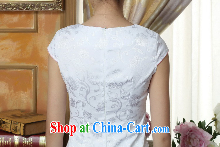 Dan smoke Chinese clothing qipao summer New Tang Women's clothes improved round-collar day-old fashioned embroidery cheongsam dress pink 2 XL pictures, price, brand platters! Elections are good character, the national distribution, so why buy now enjoy more preferential! Health