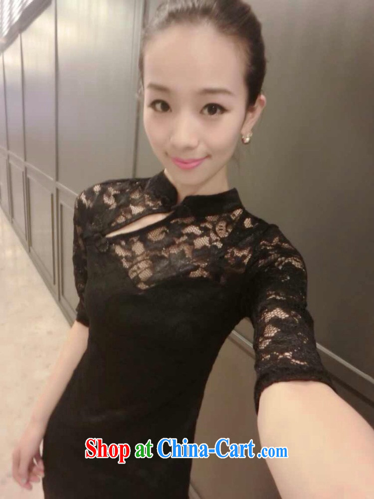 Song ballet beauty 2015 the European site with autumn new lace beauty graphics thin cheongsam dress black L pictures, price, brand platters! Elections are good character, the national distribution, so why buy now enjoy more preferential! Health