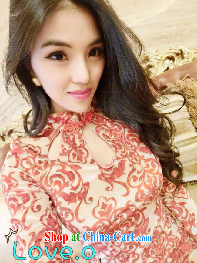 Enjoy music ballet 2015 new European site name Yuan female style Openwork sexy retro blue and white porcelain fashion cheongsam dress red are code pictures, price, brand platters! Elections are good character, the national distribution, so why buy now enjoy more preferential! Health