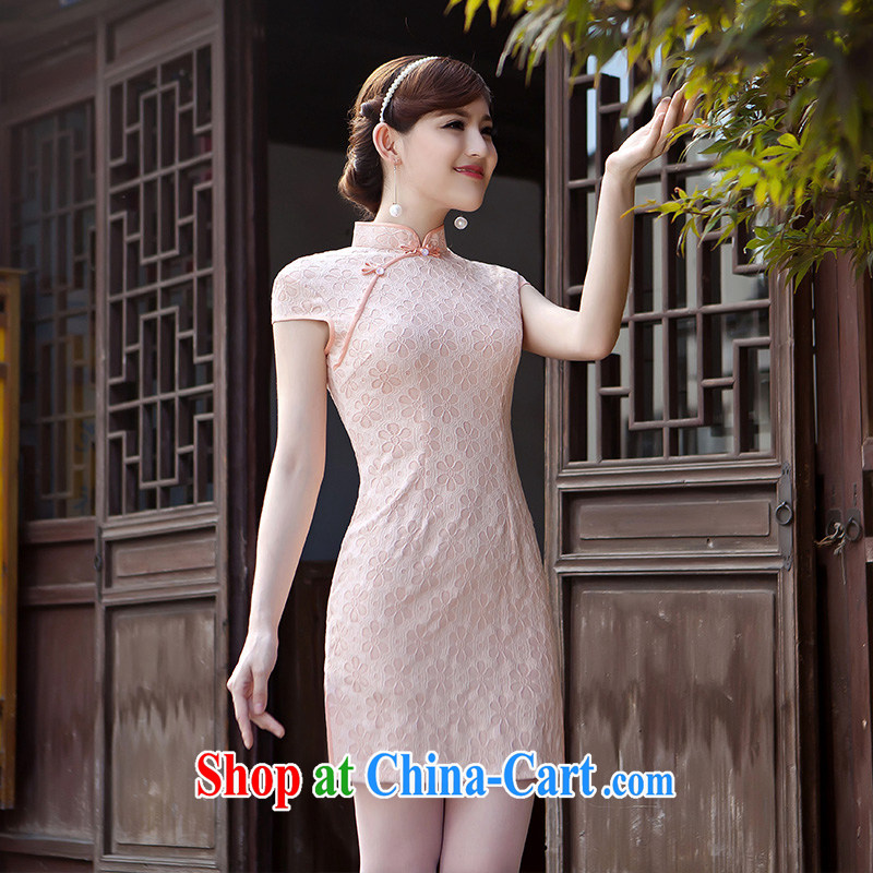 spring and summer, Retro girl cheongsam dress 2015 style improved cultivation daily cheongsam dress female Web yarn cheongsam picture color XL, according to Lin, Elizabeth, and shopping on the Internet