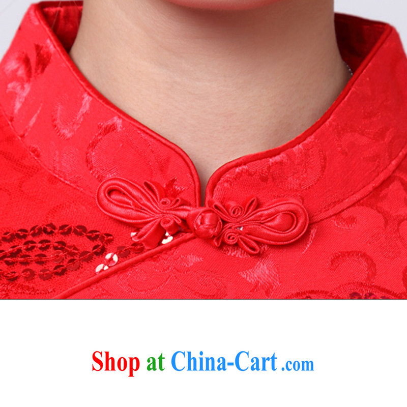 Protection N T 2015 wedding dresses serving toast new summer red wedding dress high collar dress cheongsam red XL, N T protection, shopping on the Internet