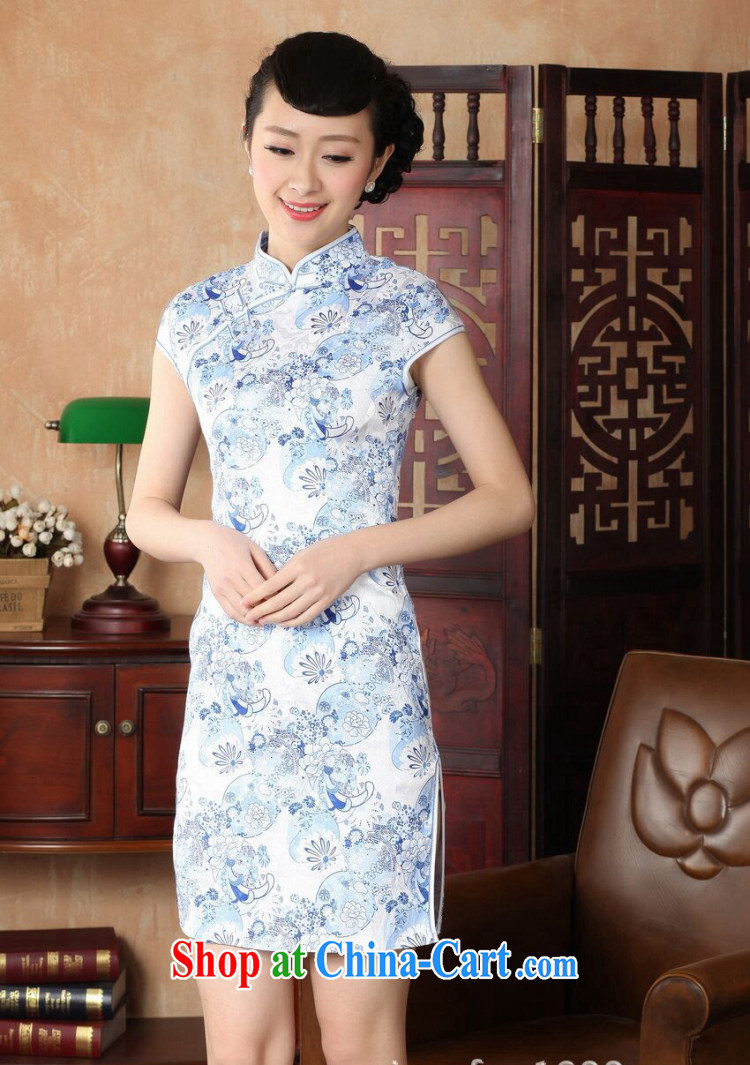 Take the dresses summer New Tang Women's clothes Chinese improved, full cotton pastel retro short cheongsam dress as color 2XL pictures, price, brand platters! Elections are good character, the national distribution, so why buy now enjoy more preferential! Health