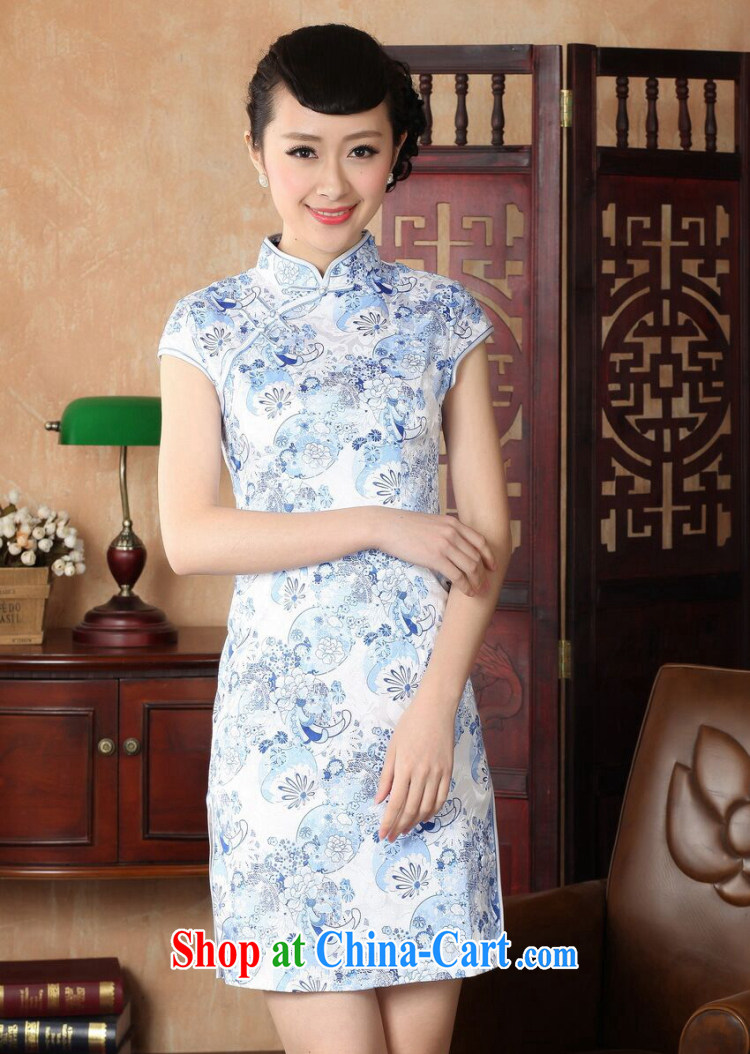 Bin Laden smoke cheongsam dress summer new, Tang Women's clothes Chinese improved, full cotton pastel retro short cheongsam dress as color 2XL pictures, price, brand platters! Elections are good character, the national distribution, so why buy now enjoy more preferential! Health