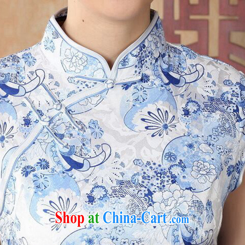 Bin Laden smoke dresses summer new, Tang Women's clothes Chinese improved, full cotton pastel retro short cheongsam dress such as the color 2 XL, Bin Laden smoke, shopping on the Internet