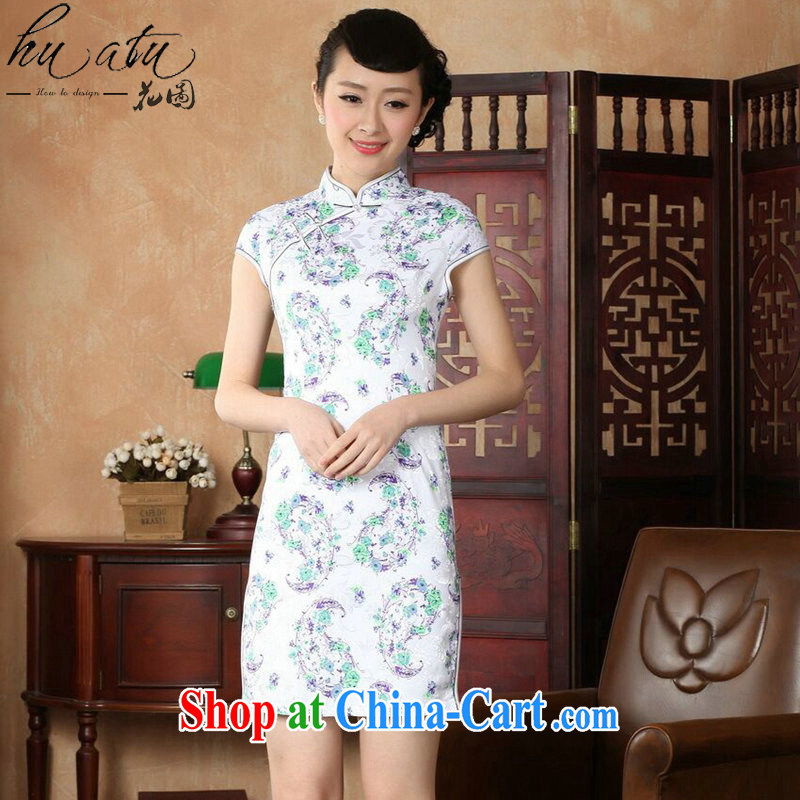Take the modern improved cultivation short cheongsam dress summer new female Chinese, Chinese collar cotton cheongsam dress such as the color 2 XL