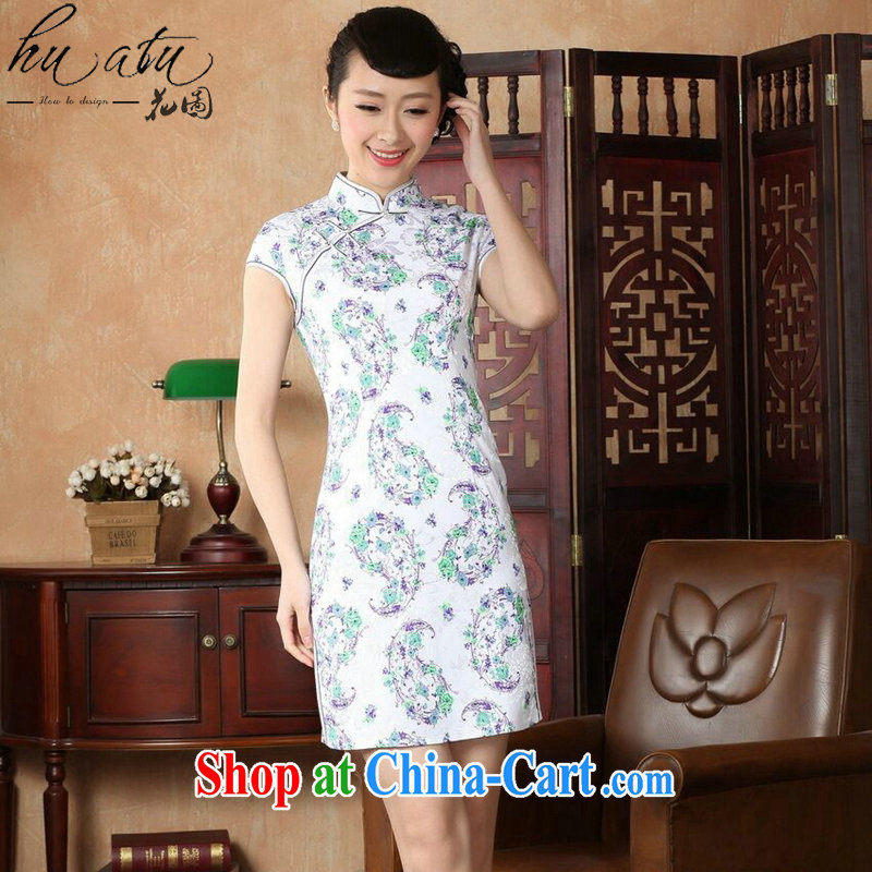 Take the modern improved cultivating short cheongsam dress summer new female Chinese, Chinese collar cotton cheongsam dress such as the color 2 XL, figure, and shopping on the Internet