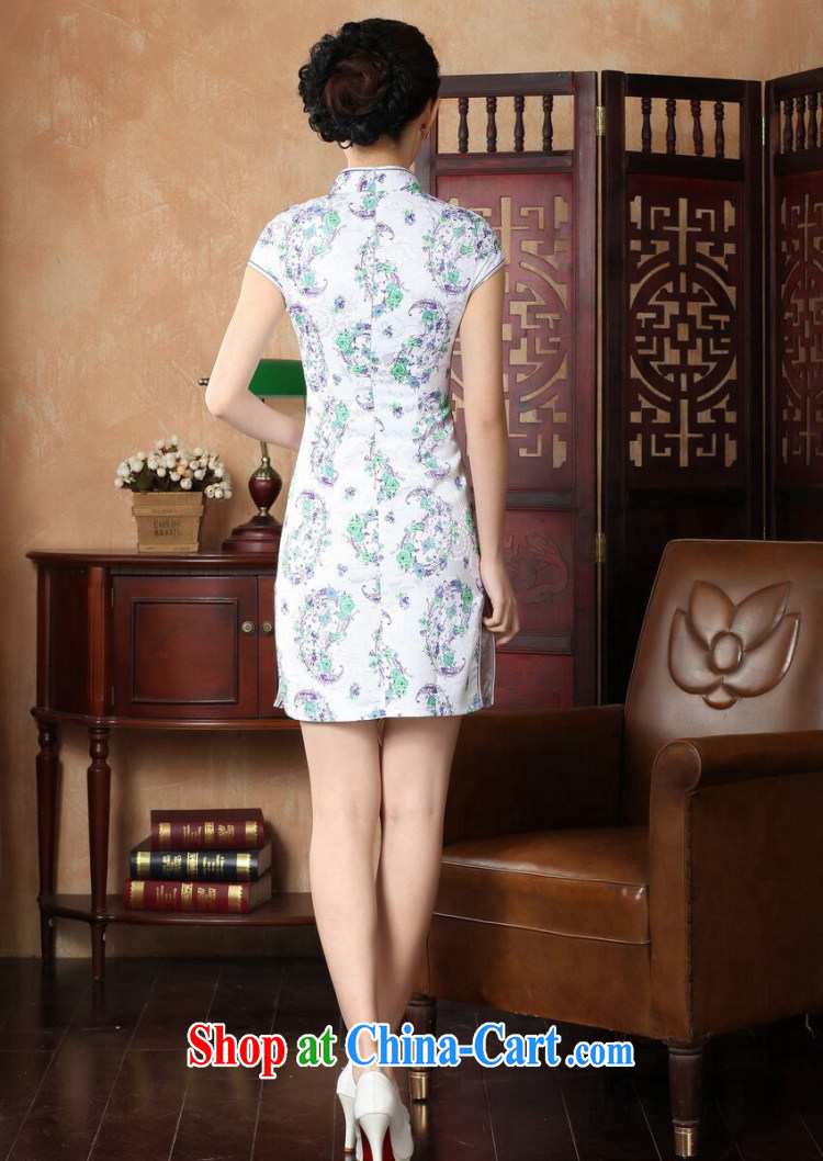 Bin Laden smoke-free stylish improved cultivating short cheongsam dress summer new female Chinese, Chinese collar cotton cheongsam dress figure-color 2 XL pictures, price, brand platters! Elections are good character, the national distribution, so why buy now enjoy more preferential! Health