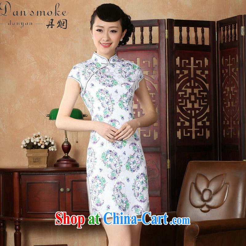 Bin Laden smoke-free stylish improved cultivating short cheongsam dress summer new female Chinese, Chinese collar cotton cheongsam dress such as the color 2 XL, Bin Laden smoke, shopping on the Internet