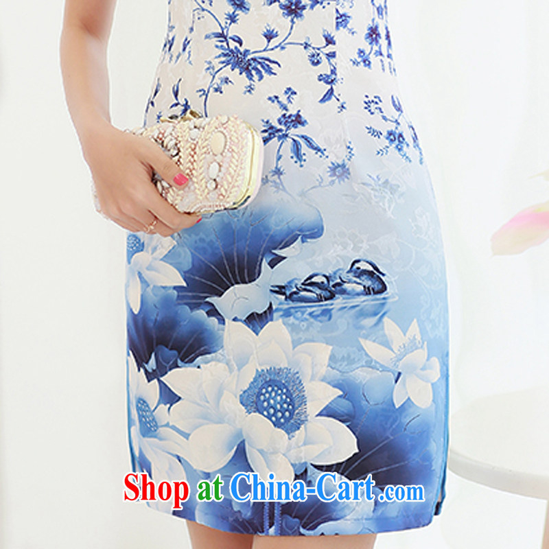 OVBE Korean version 2015 summer new cultivating classical charm lady paintings stamp lace Tang pack and cheongsam dress girl picture color, silk scarf, XXL OVBE, shopping on the Internet