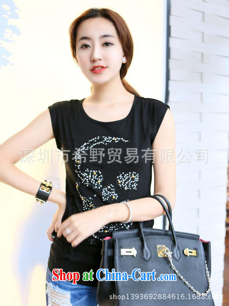 Health concerns women * 2015 spring and summer new women in Europe and America with high-end custom-work-drill style beauty 100 ground T shirt T-shirt black L pictures, price, brand platters! Elections are good character, the national distribution, so why buy now enjoy more preferential! Health