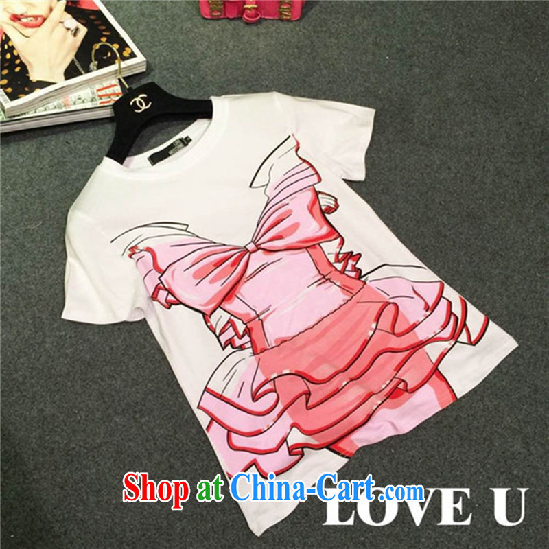 Health concerns women _ European site 2015 spring new female art stamp beauty graphics thin T-shirt short-sleeved short T shirts wholesale black L