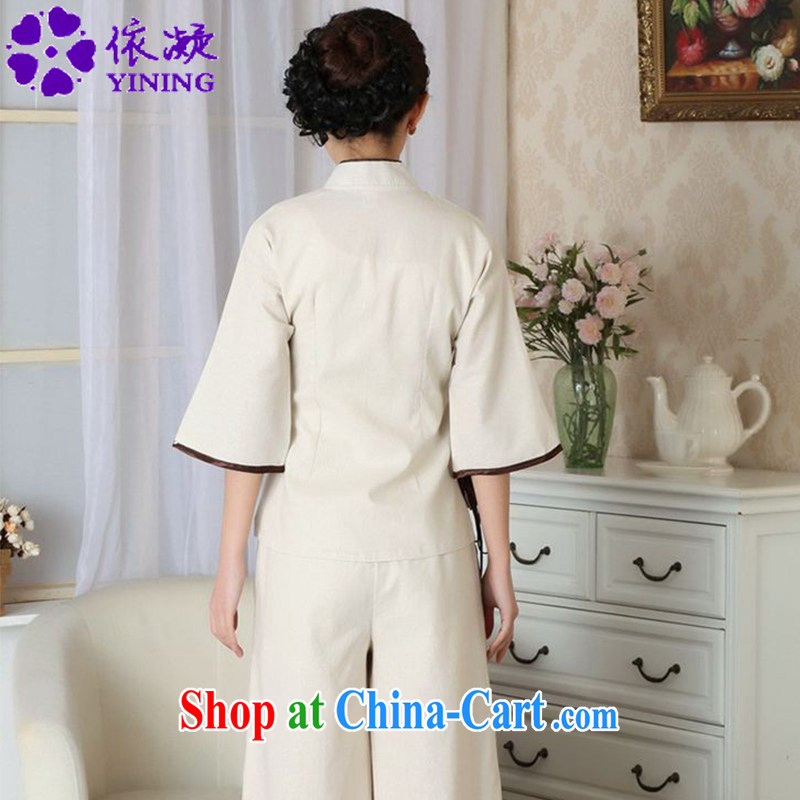 According to fuser new female Chinese National wind improved Chinese qipao retro-tie linen Chinese T-shirt LGD/A 0054 #as figure 2 XL, fuser, and shopping on the Internet