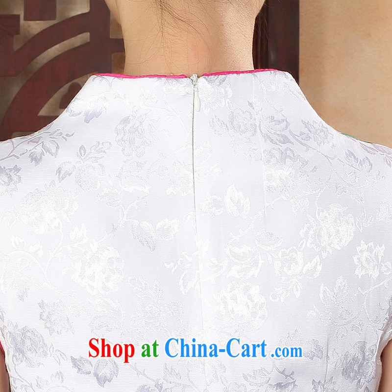 Oriental elite 2015 spring and summer new cheongsam dress embroidery ethnic wind short cheongsam elegant beauty daily improved dresses 324,108 white XL, Oriental and nobles, and shopping on the Internet