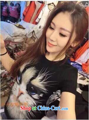 Ya-ting store European site summer 2015 new female personality kitten loose solid T pension female white are code pictures, price, brand platters! Elections are good character, the national distribution, so why buy now enjoy more preferential! Health