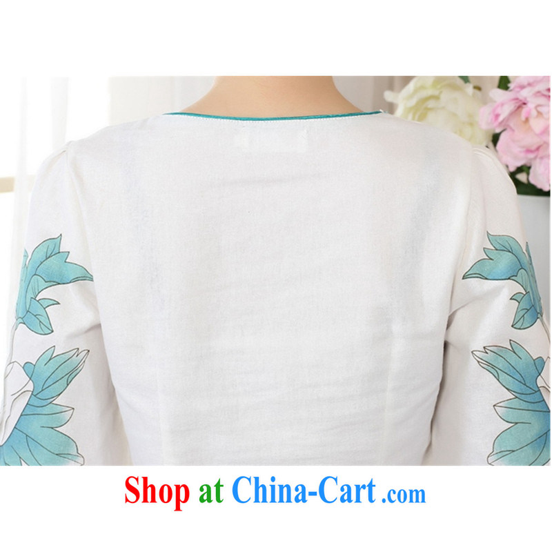 According to fuser new women with hand-painted horn cuff improved Chinese qipao linen Chinese Ethnic Wind Chinese T-shirt LGD/A #0066 figure S, according to fuser, shopping on the Internet