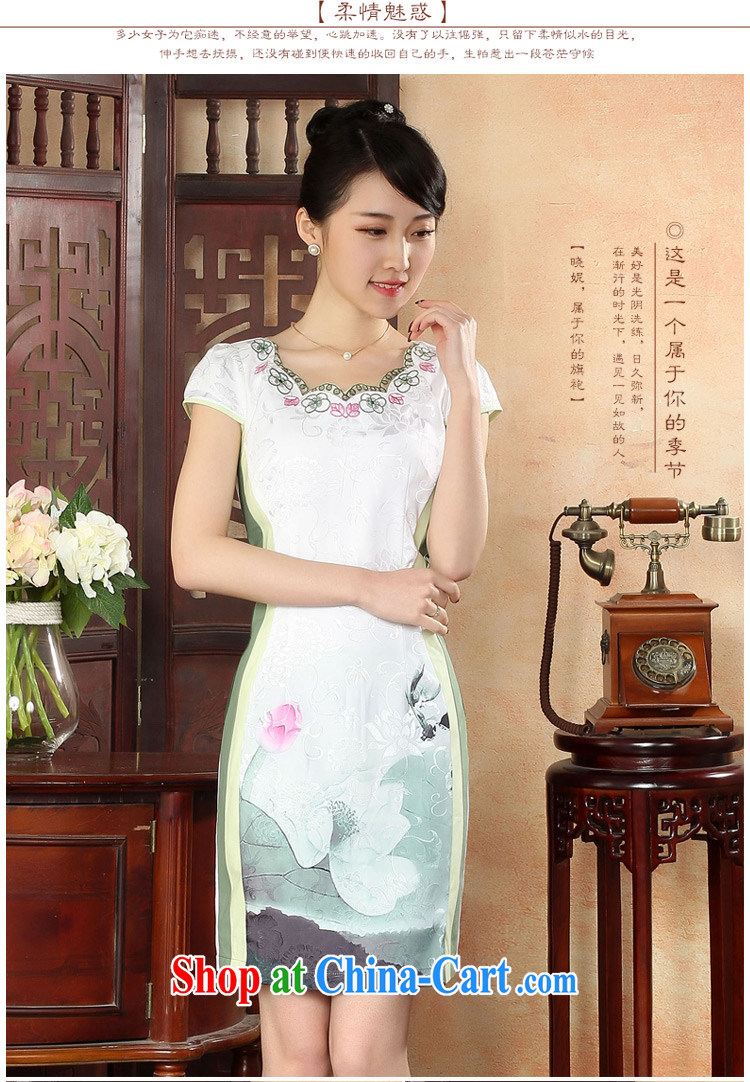 Oriental elite 2015 spring and summer new clothes and fresh Chinese wind cheongsam dress improved daily short cheongsam stamp dresses 424,195 blue XXL pictures, price, brand platters! Elections are good character, the national distribution, so why buy now enjoy more preferential! Health