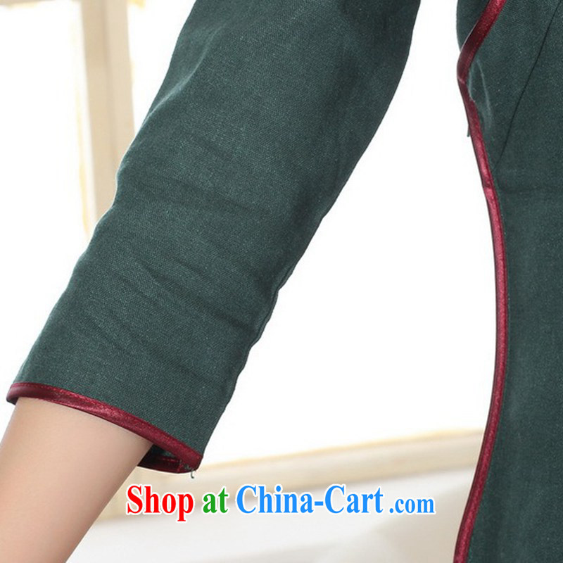 In accordance with fuser new female Chinese improved daily Chinese qipao, for a tight retro-tie score of 7 short sleeve T-shirt with LGD/A 0071 dark green #2 XL, fuser, and shopping on the Internet
