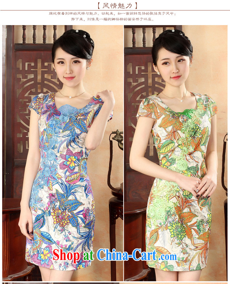 Oriental elite 2015 spring and summer new stamp cheongsam dress embroidery elegant short cotton dresses ethnic wind dresses 564,140 green XXL pictures, price, brand platters! Elections are good character, the national distribution, so why buy now enjoy more preferential! Health